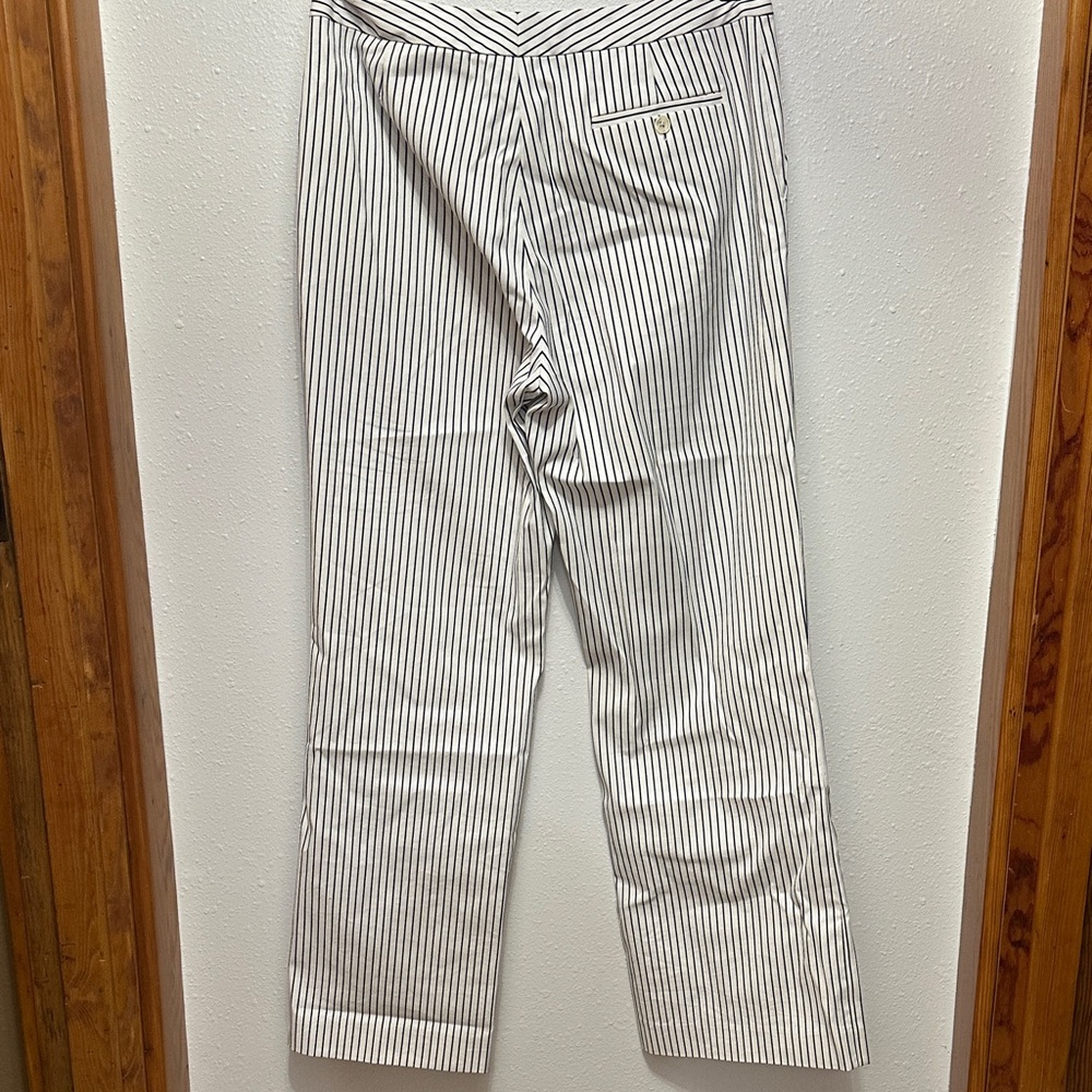 Lauren Ralph Lauren Black and White Striped Wide Leg Pants - Picture 5 of 8